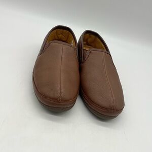 LL Bean Elkhide Men’s Size 14M Brown Leather Padded Comfort Slippers 272346.